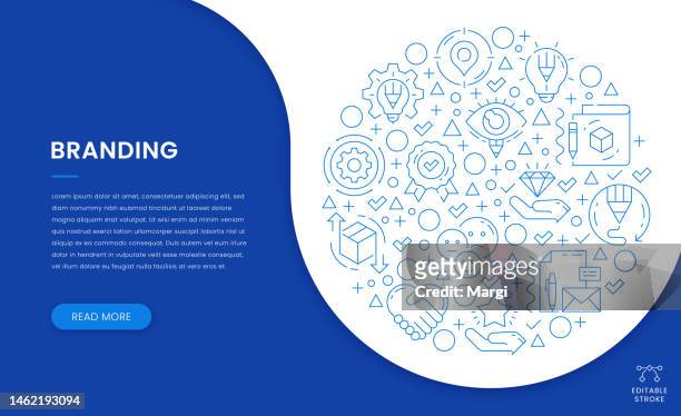 branding web banner concept with icon pattern - sponsorship brochure stock illustrations