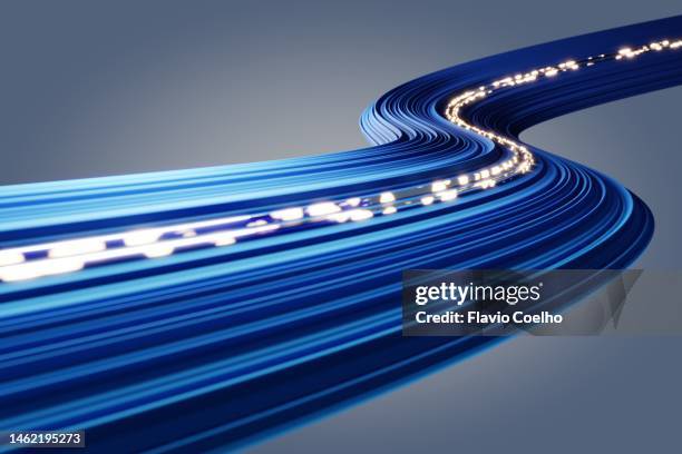 s-curve with light trail - following directions stock pictures, royalty-free photos & images