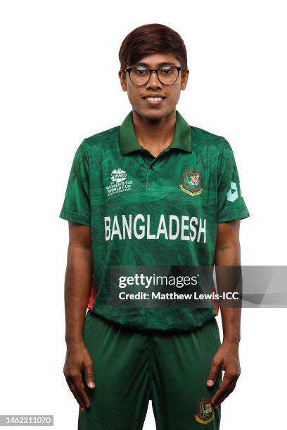 Fahima Khatun of Bangladesh poses for a portrait prior to the ICC Women's T20 World Cup South Africa 2023 on February 03, 2023 in Cape Town, South...