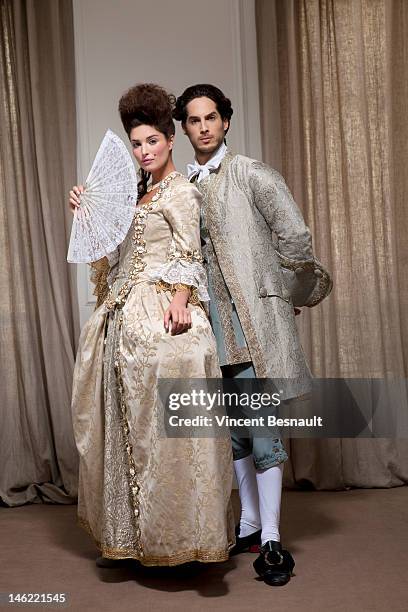 a couple in historical costume - beehive hair stock pictures, royalty-free photos & images