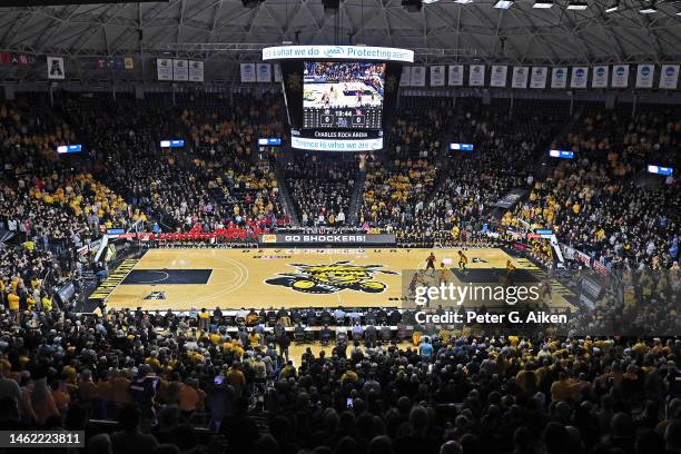 General view of Charles Koch Arena during a game between the Wichita State Shockers and Houston Cougars on February 2, 2023 in Wichita, Kansas.