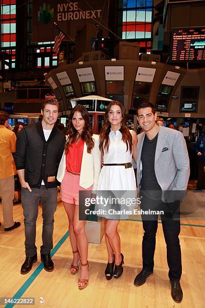 Actors Josh Henderson, Jordana Brewster, Julie Gonzalo and Jesse Metcalfe the visit the New York Stock Exchange on June 12, 2012 in New York City.