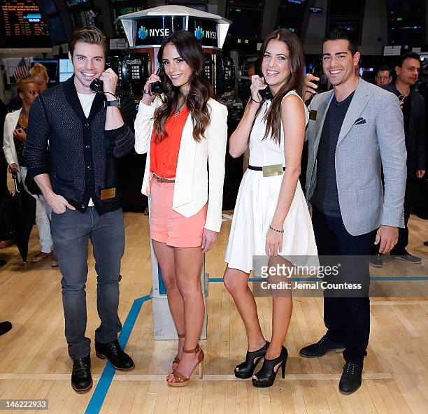 The Cast Of The New Series "Dallas", actors Josh Henderson, Jordana Brewster, Julie Gonzalo and Jesse Metcalfe Visit The New York Stock Exchange at...