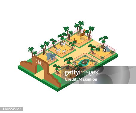 Zoo isometric vector Zoo isometric vector