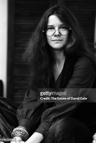 Blues singer Janis Joplin poses for a portrait on March 3, 1969 at the Chelsea Hotel in New York City, New York.