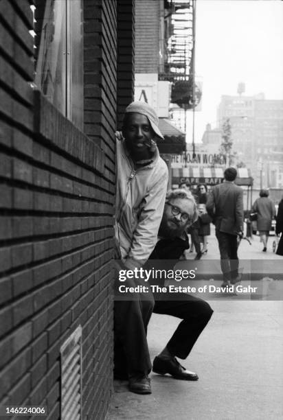 Ethnomusicologist, filmmaker and painter Harry Smith poses for a portrait with musician Harmonica Slim on September 28, 1965 in Greenwich Village,...