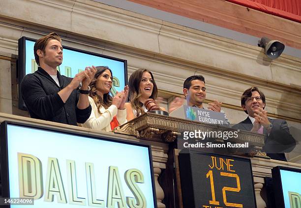Josh Henderson, Jordana Brewster, Julie Gonzalo and Jesse Metcalfe, the cast of the new series "Dallas", join VP of NYSE Euronext Gregg Krowitz to...