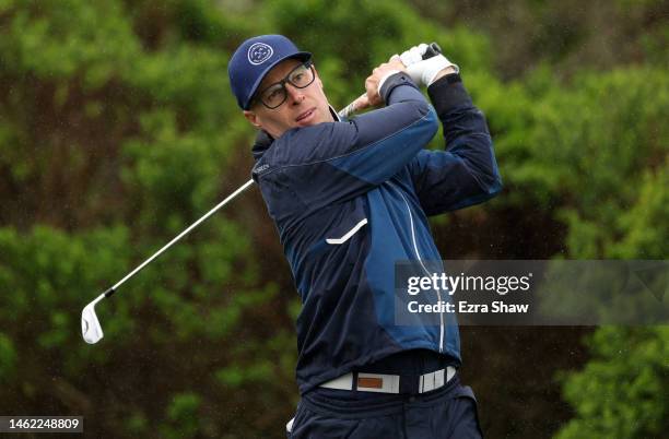 Ben Crane of the United States plays his shot from the fifth tee during the second round of the AT&T Pebble Beach Pro-Am at Spyglass Hill Golf Course...