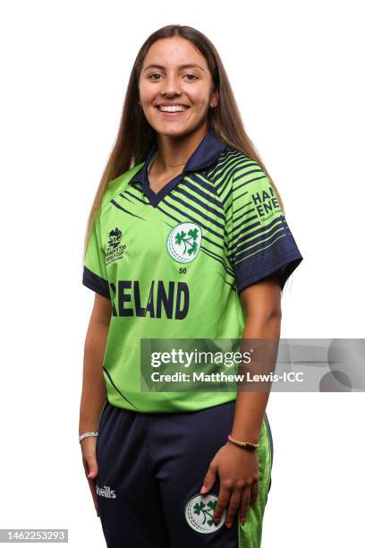 Amy Hunter of Ireland poses for a portrait prior to the ICC Women's T20 World Cup South Africa 2023 on February 03, 2023 in Cape Town, South Africa.