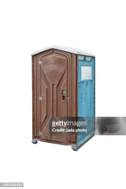 detached image of mobile toilet for outdoor use - portable toilet - fotografias e filmes do acervo