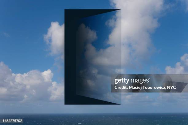 opened door in the sky. - embrasure de porte photos et images de collection