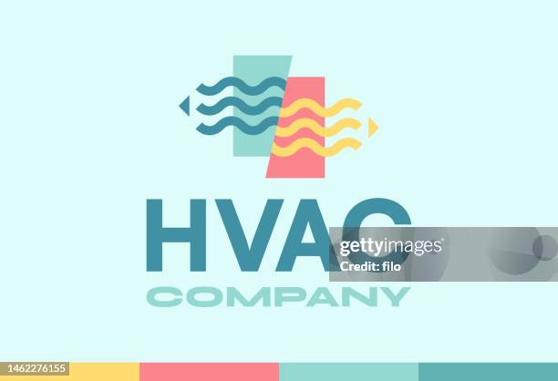 hvac heating cooling company symbol design element - air duct stock illustrations