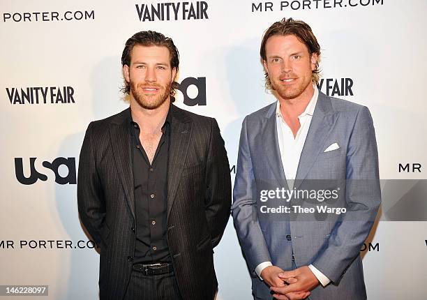 Brandon Prust and Brad Richards attend USA Network and Mr Porter.com Present "A Suits Story" on June 12, 2012 in New York, United States.