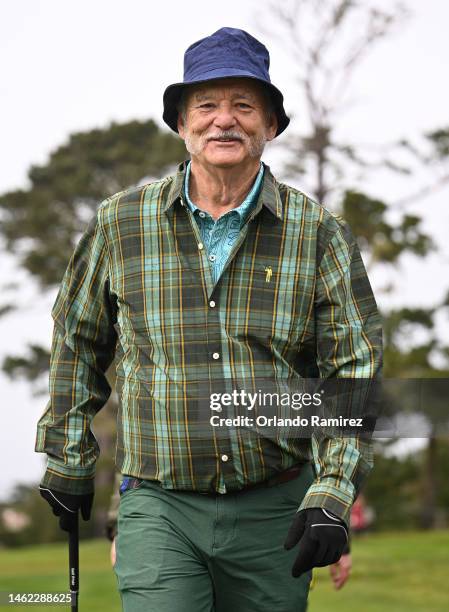 Bill Murray walks on the second hole during the second round of the AT&T Pebble Beach Pro-Am at Monterey Peninsula Country Club on February 03, 2023...