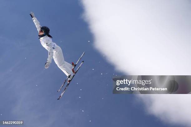Laura Peel of Team Australia takes a training run prior to Women's Aerials Qualifications on day two of the Intermountain Healthcare Freestyle...