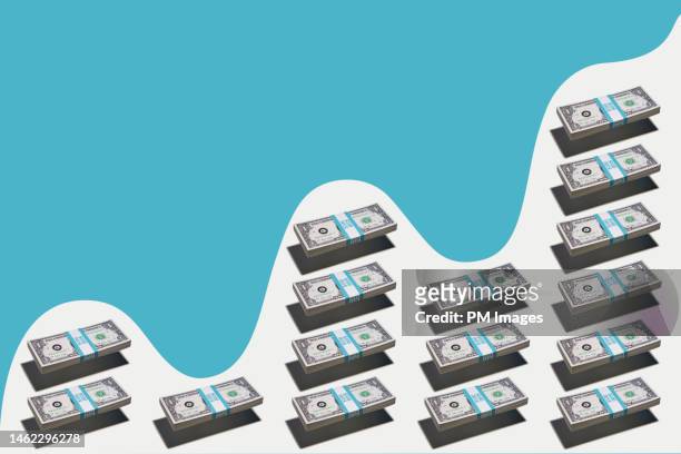 bar graph of floating cash - wave pattern - loan concept stock pictures, royalty-free photos & images