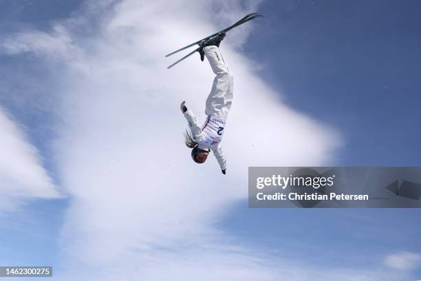 Danielle Scott of Team Australia takes a training run prior to Women's Aerials Qualifications on day two of the Intermountain Healthcare Freestyle...