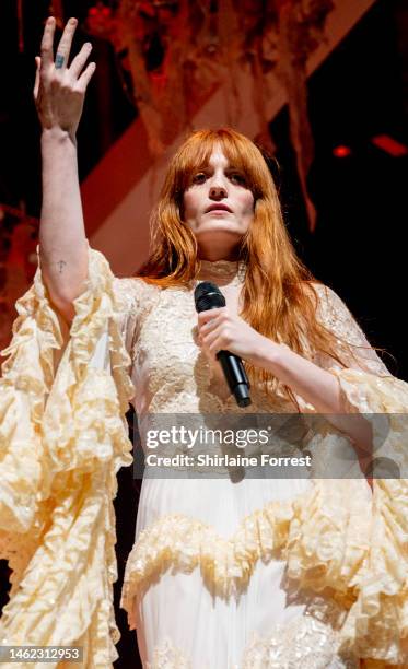 Florence + The Machine perform at AO Arena on February 03, 2023 in Manchester, England.