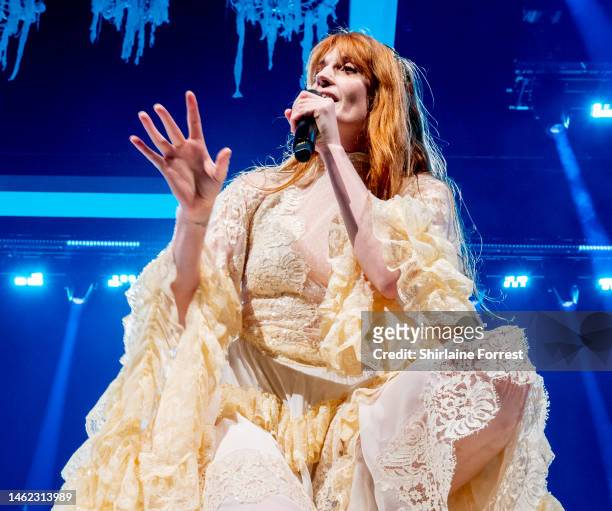 Florence + The Machine perform at AO Arena on February 03, 2023 in Manchester, England.
