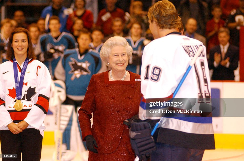 Queen Elizabeth at Pre-Season Hockey Game