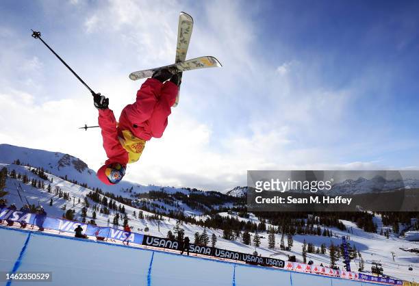 Birk Irving of the United States competes in the Men's Halfpipe finals on day three of the Toyota U.S. Grand Prix at Mammoth Mountain on February 03,...
