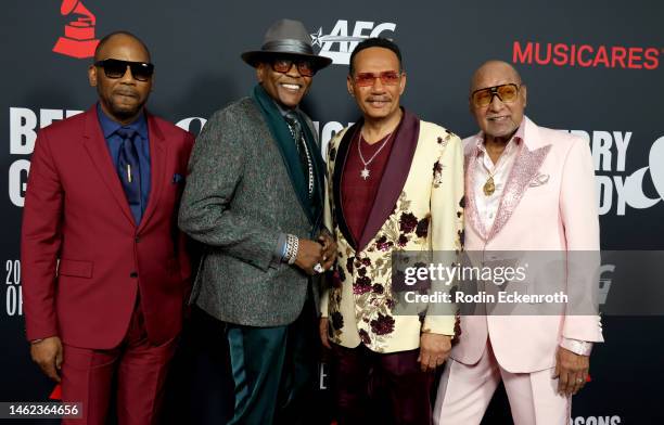 Four Tops attend MusiCares Persons of the Year Honoring Berry Gordy and Smokey Robinson at Los Angeles Convention Center on February 03, 2023 in Los...