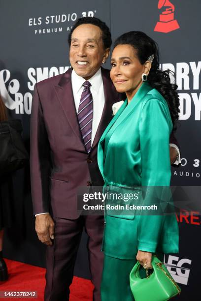 Smokey Robinson and Frances Glandney attend MusiCares Persons of the Year Honoring Berry Gordy and Smokey Robinson at Los Angeles Convention Center...
