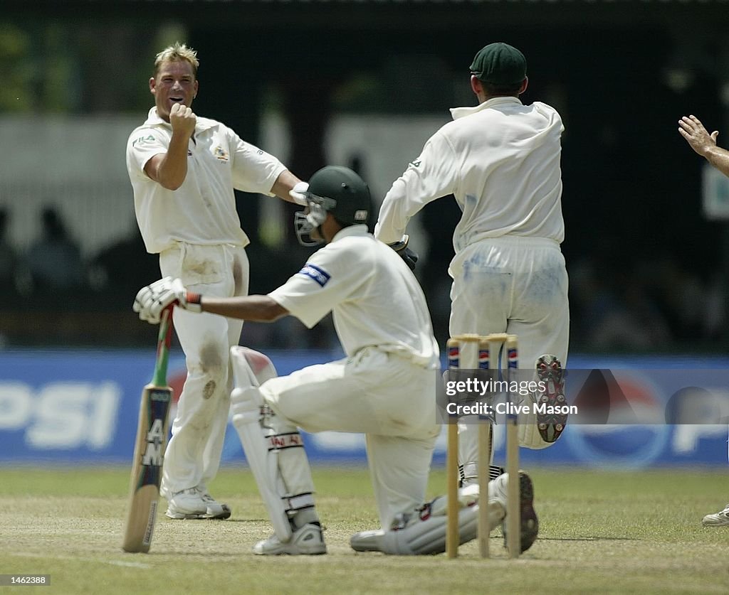 Shane Warne celebrates 