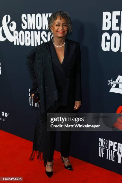 Hazel Gordy attends MusiCares Persons of the Year Honoring Berry Gordy and Smokey Robinson at Los Angeles Convention Center on February 03, 2023 in...