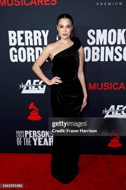 Tessa Brooks attends MusiCares Persons of the Year Honoring Berry Gordy and Smokey Robinson at Los Angeles Convention Center on February 03, 2023 in...