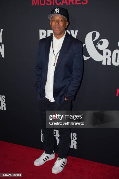 Russell Simmons attends the 2023 MusiCares Persons Of The Year honoring Berry Gordy and Smokey Robinson at Los Angeles Convention Center on February...