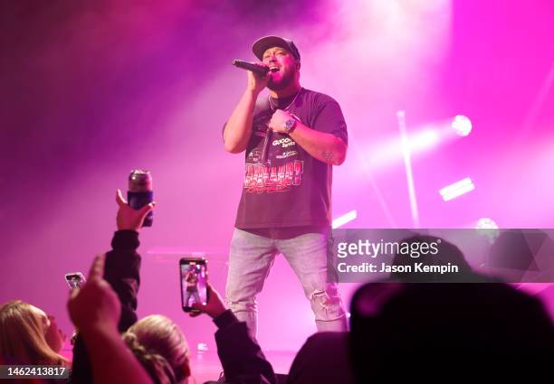 Mitchell Tenpenny performs at the Ryman Auditorium on February 03, 2023 in Nashville, Tennessee.