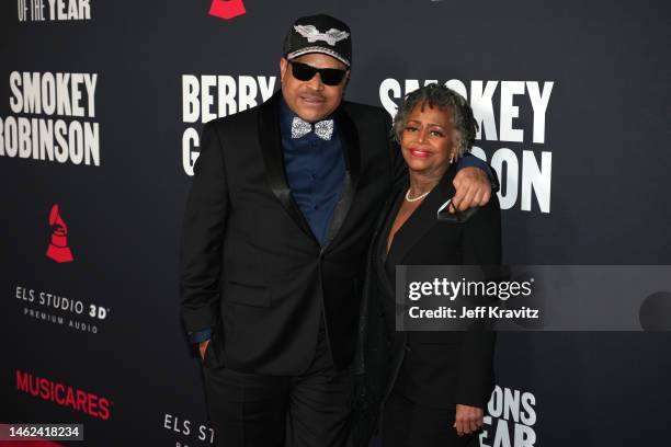 Rockwell and Hazel Gordy attend the 2023 MusiCares Persons Of The Year honoring Berry Gordy and Smokey Robinson at Los Angeles Convention Center on...