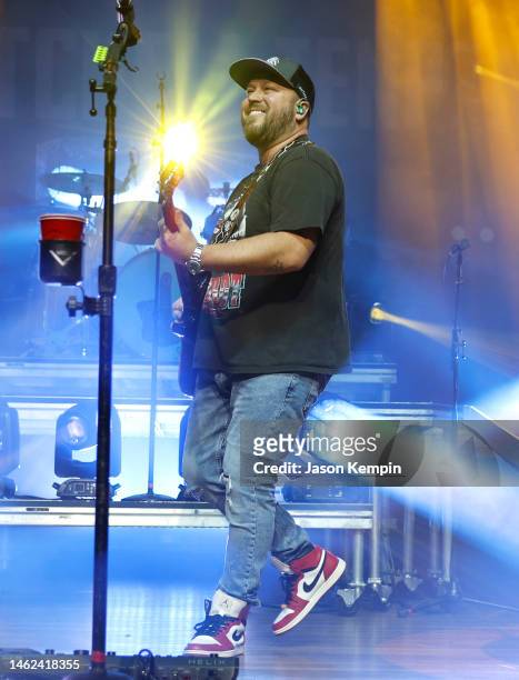 Mitchell Tenpenny performs at the Ryman Auditorium on February 03, 2023 in Nashville, Tennessee.