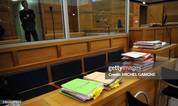 Partial view of the files taken on February 4, 2009 at Aix-en-Provence's courthouse, southern France, prior the opening of the trial in appeal of...