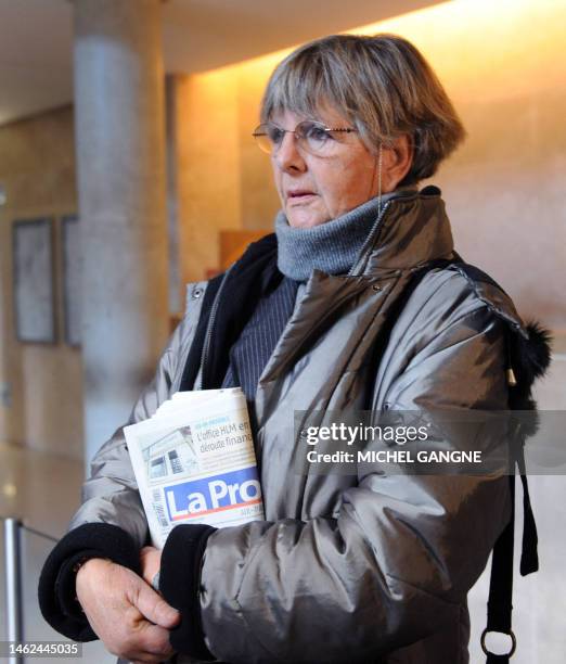 British Frances Ashley-Cooper, sister of late Antony Ashley-Cooper, 10th Earl of Shaftesbury, arrives at Aix-en-Provence courtouse, southern France,...