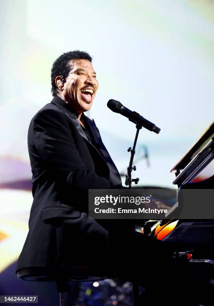 Lionel Richie performs onstage during MusiCares Persons of the Year Honoring Berry Gordy and Smokey Robinson at Los Angeles Convention Center on...