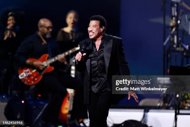 Lionel Richie performs onstage during MusiCares Persons of the Year Honoring Berry Gordy and Smokey Robinson at Los Angeles Convention Center on...