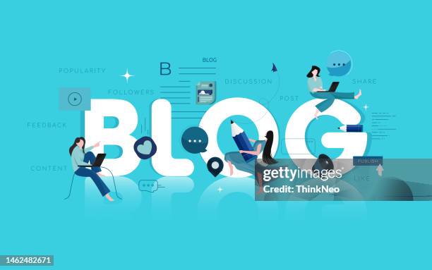 blog paper concept background - content writer stock illustrations