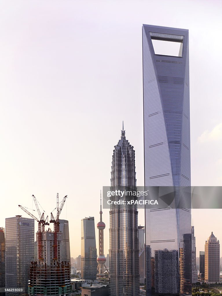 A view of the Jin Mao Tower and the Shanghai World