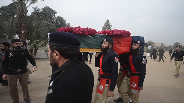 PAK: Funeral of a police official killed in a suicide bomb blast at a mosque