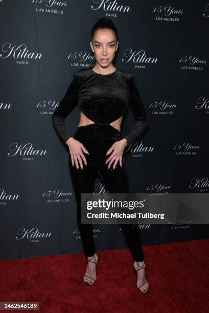 Claudia Salinas attends the Kilian Paris GRAMMY party at Raspoutine on February 03, 2023 in West Hollywood, California.