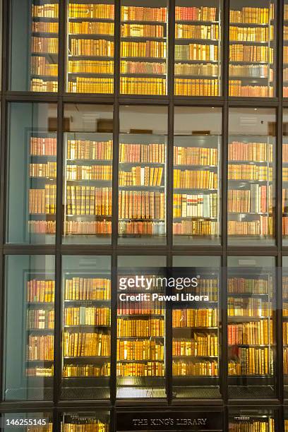 king's library section at british library, london - british library stock pictures, royalty-free photos & images