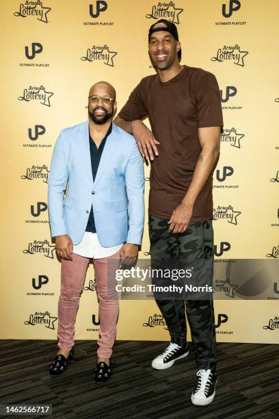Khalid Jones and Loren Woods attend the Ultimate Playlist official launch party at The GRAMMY Museum on February 03, 2023 in Los Angeles, California.