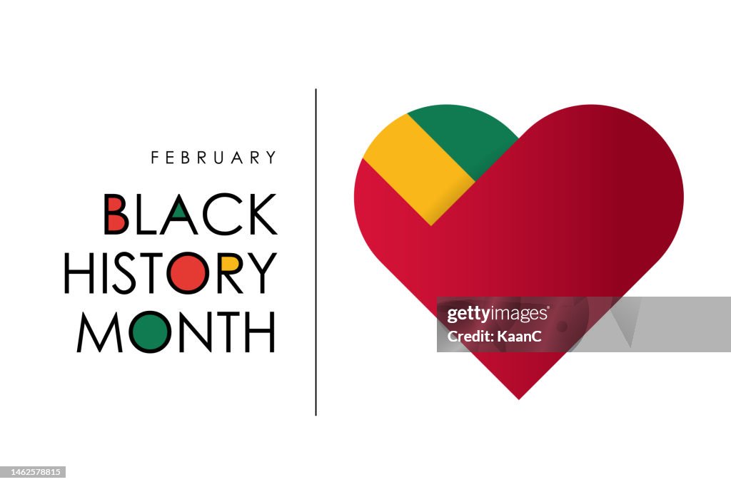 Black history month celebrate. Heart shape. Vector illustration design graphic Black history month stock illustration