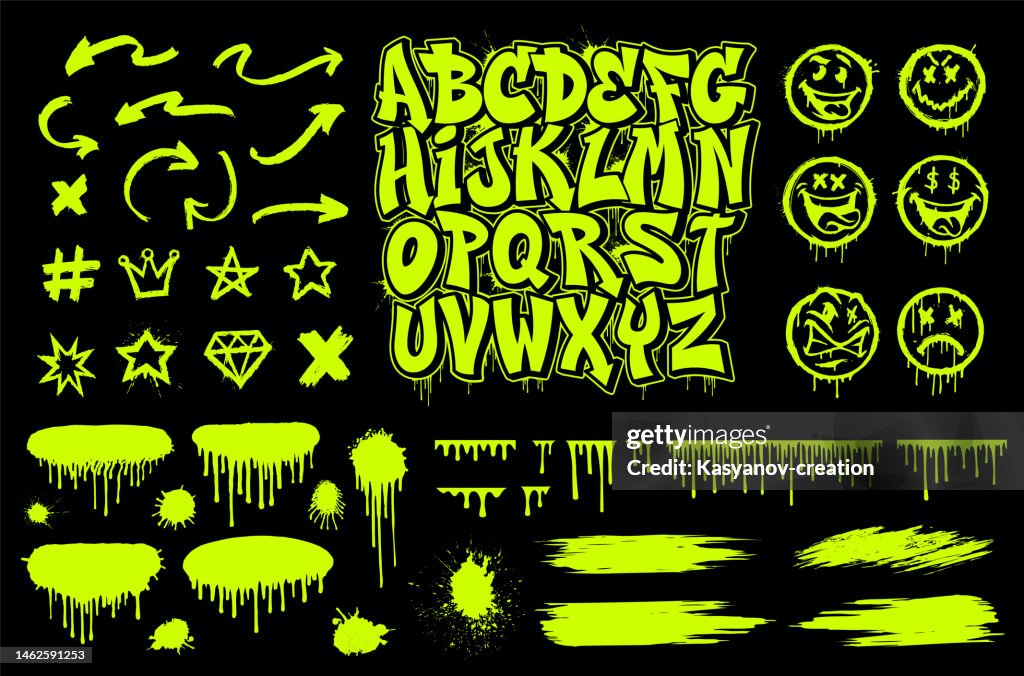 Graffiti Vector Graphics Set High-Res Vector Graphic - Getty Images
