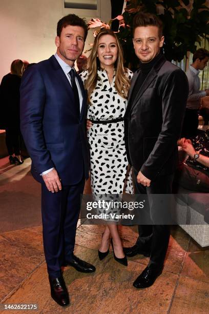 Taylor Sheridan, Elizabeth Olsen and Jeremy Renner