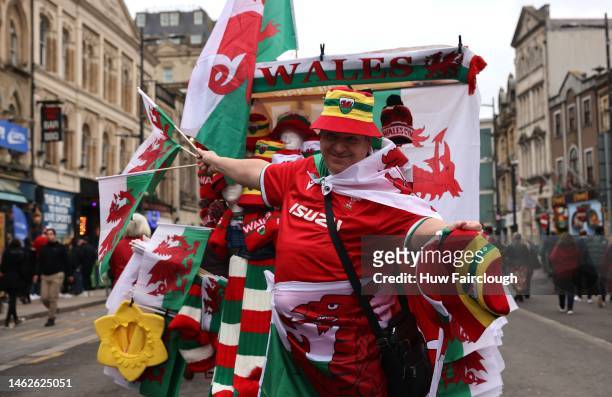 Mechanise seller poses for a photograpgh ahead of the Six Nations Rugby match between Wales and Ireland at Principality Stadium on February 04, 2023...