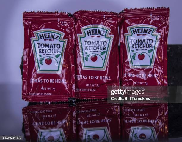 August 16: Heinz Ketchup packets on August 16th, 2013 in New York City.