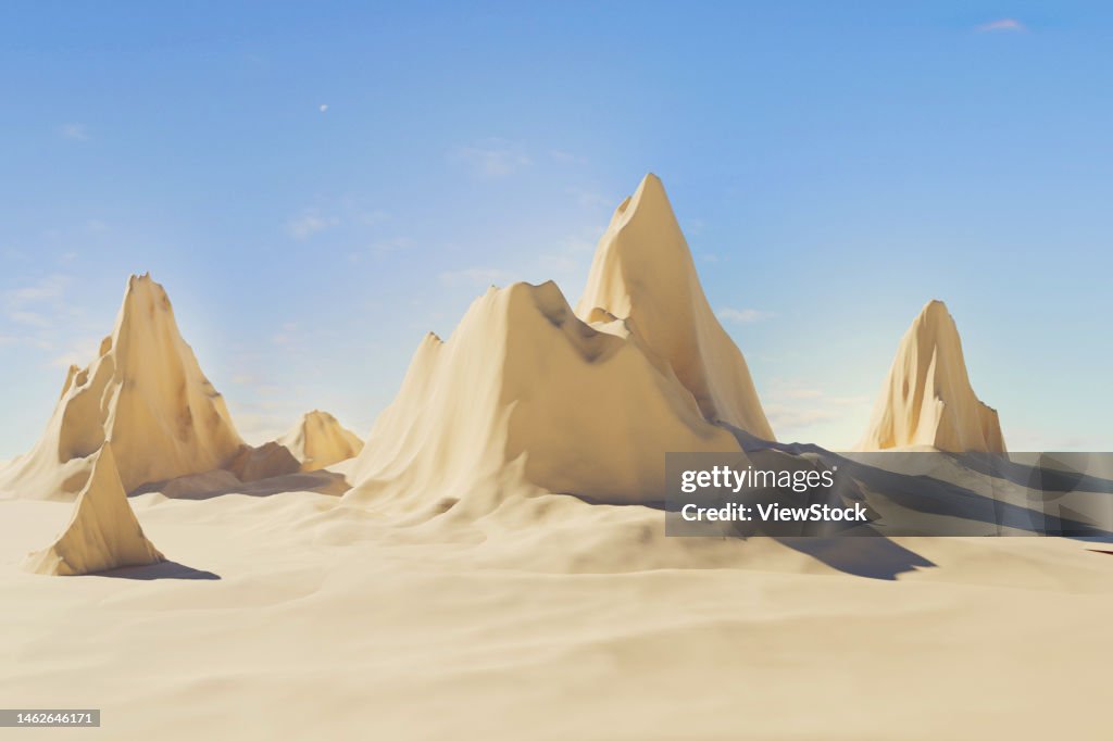 C4D style mountain view